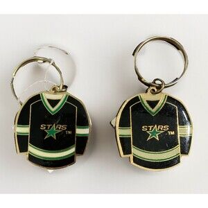1991 NHL Dallas Stars Jersey Brass Keychain Key Ring
